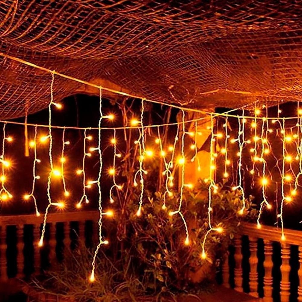 Cascata de Natal 400 Led 9,5mts Branco Quente Fio Branco 110v - 5