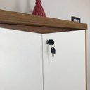 Ver imagem 7 de Armário Alto para Escritório com Chave 2 Portas Branco/Freijó Artany