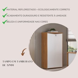 Armário Alto para Escritório com Chave 2 Portas - 20