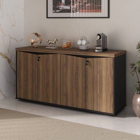 Balcão para Escritório 4 Portas com Chaves