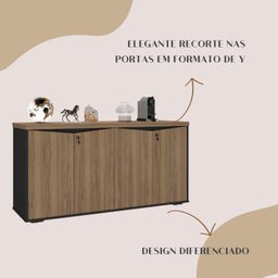Balcão para Escritório 4 Portas com Chaves - 15
