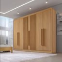 Ver imagem 1 de Guarda Roupa Casal Ripado 6 Portas 6 Gavetas e 1 Gaveta com Chave Dobradiça Slow Zeus Plus