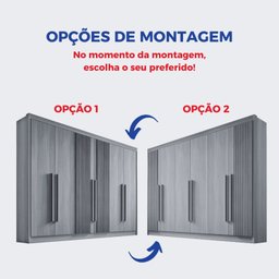 Guarda-roupa MDF Zeus Plus Ripado 06 Portas 06 Gavetas - 6
