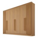 Ver imagem 7 de Guarda Roupa Casal Ripado 6 Portas 6 Gavetas e 1 Gaveta com Chave Dobradiça Slow Zeus Plus Marrom/Cinamomo
