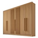 Ver imagem 2 de Guarda Roupa Casal Ripado 6 Portas 6 Gavetas e 1 Gaveta com Chave Dobradiça Slow Zeus Plus Marrom/Cinamomo