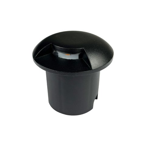 Balizador de Piso Led Redondo Embutir Hevelius 1w 3000k Branco Quente Bivolt Preto