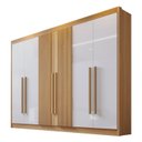 Ver imagem 2 de Guarda Roupa Casal Ripado 6 Portas 6 Gavetas e 1 Gaveta com Chave Dobradiça Slow Zeus Plus Marrom/Cinamomo/Off White