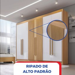 Guarda-roupa MDF Zeus Plus Ripado 06 Portas 06 Gavetas - 9