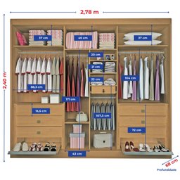 Guarda-roupa MDF Zeus Plus Ripado 06 Portas 06 Gavetas - 5