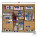 Ver imagem 4 de Guarda Roupa Casal Ripado 6 Portas 6 Gavetas e 1 Gaveta com Chave Dobradiça Slow Zeus Plus