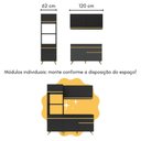 Ver imagem 5 de Cozinha Compacta com Bancada Americana/mesa Veneza Multimóveis Mp2211 Preto/dourado