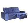 Sofá Retrátil e Reclinável Bom Pastor Net 3 Lugares 2,30m - Azul Veludo Bp - 2