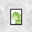 Ver imagem 1 de Quadro Decorativo Infantil Dinossauro Baby Verde 24x18cm - com vidro:Madeira preta