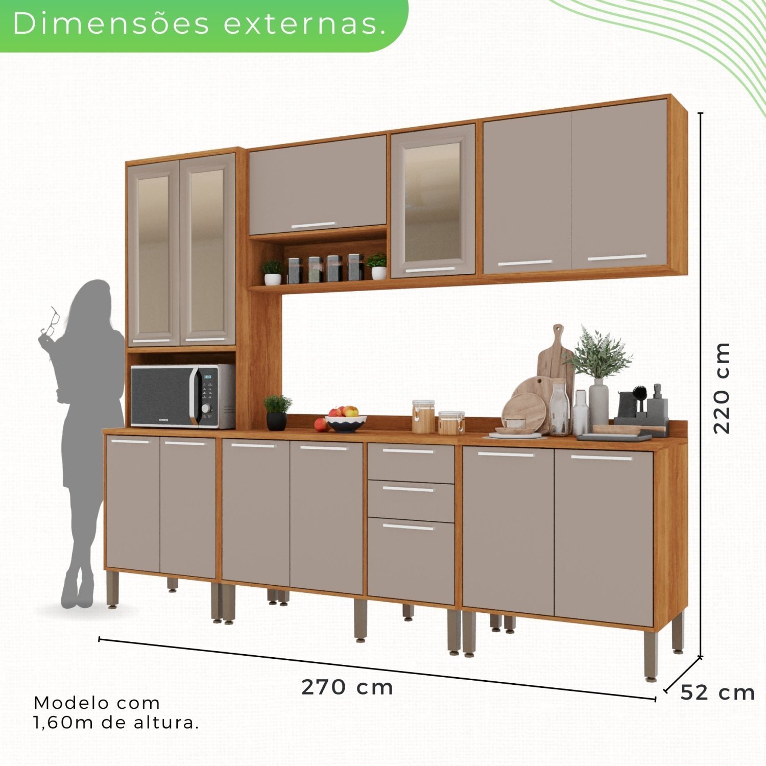 Cozinha Compacta 5 Peças 13 Portas 2 Gavetas Paris - 4