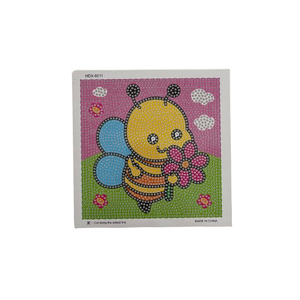Kit Pintura Diamante Diy 5d Infantil com Moldura Porta Retrato Amarelo