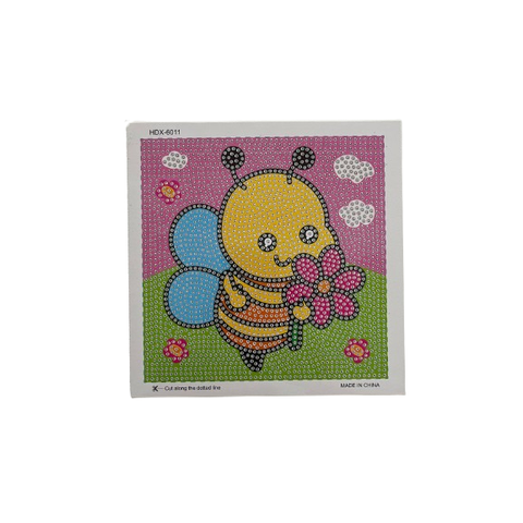 Kit Pintura Diamante Diy 5d Infantil com Moldura Porta Retrato Amarelo