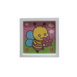 Kit Pintura Diamante Diy 5d Infantil com Moldura Porta Retrato Amarelo - 3