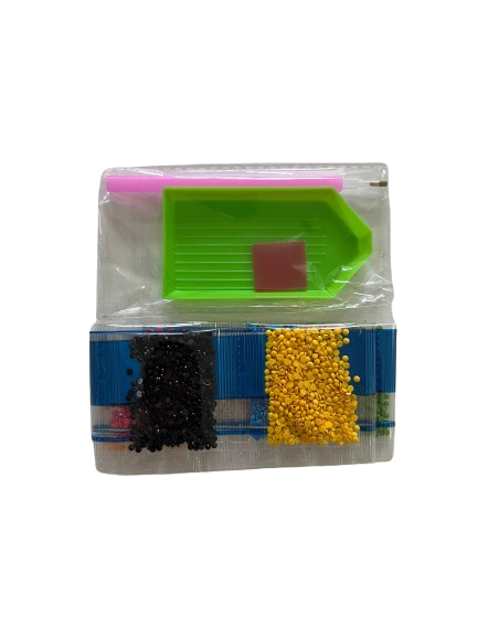 Kit Pintura Diamante Diy 5d Infantil com Moldura Porta Retrato Amarelo - 4