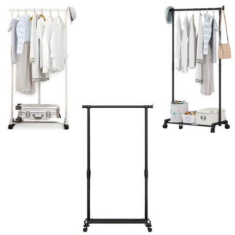 Arara para Roupas Multiuso com Prateleira - Compacta e Moderna