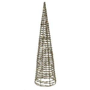 Árvore de Natal Decorativa Cone C/ Led 80cm Champanhe