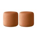 Ver imagem 5 de Kit 2 Puffs Orgânico Ello Design Sofisticado em Tecido Bouclé Italiano Terracota