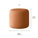 Ver imagem 4 de Kit 2 Puffs Orgânico Ello Design Sofisticado em Tecido Bouclé Italiano Terracota