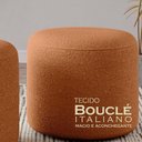 Ver imagem 3 de Kit 2 Puffs Orgânico Ello Design Sofisticado em Tecido Bouclé Italiano Terracota