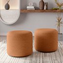 Ver imagem 1 de Kit 2 Puffs Orgânico Ello Design Sofisticado em Tecido Bouclé Italiano Terracota