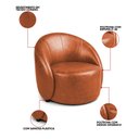 Ver imagem 3 de Poltrona Decorativa Orgânica Lua Sintético Pu Nozes D03 - D’Rossi