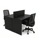 Ver imagem 1 de Kit Estação de Trabalho 2 Lugares + 2 Cadeiras de Escritório Ergonômicas Mesa 120x60cm