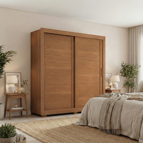 Guarda Roupa Casal Titanium 2 Portas de Correr 4 Gavetas