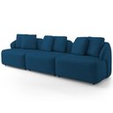 Ver imagem 6 de Sofá 3 Lugares para Sala de Estar Living 228cm Arlo F04 Veludo Azul Marinho - Lyam Decor