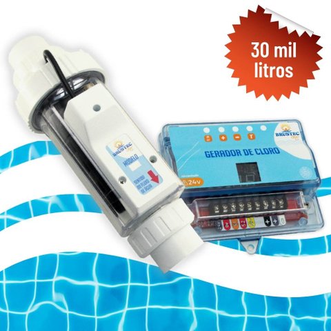 Gerador de Cloro a Base de Sal para Tratamento de Piscina até 30 Mil Litros - Brustec