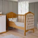 Ver imagem 4 de Berço 100% Mdf Nature Americano Vira Cama com Capitonê