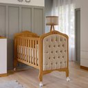 Ver imagem 3 de Berço 100% Mdf Nature Americano Vira Cama com Capitonê