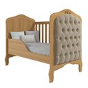 Ver imagem 2 de Berço 100% Mdf Nature Americano Vira Cama com Capitonê