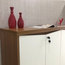 Ver mais imagens de Balcão para Escritório 4 Portas com Chaves Branco/Freijó Artany