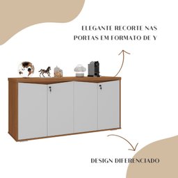 Balcão para Escritório 4 Portas com Chaves - 18