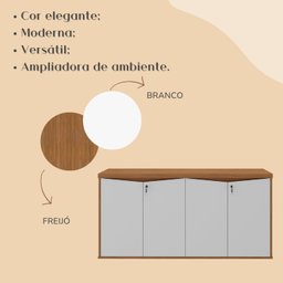 Balcão para Escritório 4 Portas com Chaves - 13