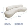 Divã Recamier Celeste Curvo Sala Estar Luxo 160cm Bouclé - 5