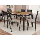 Ver imagem 1 de Conjunto de Mesa Tubular com 6 Cadeiras 151 Malva Tampo Bp 1,36m Nature Sf Preto/cedro - Movelpolo