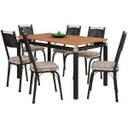 Ver imagem 2 de Conjunto de Mesa Tubular com 6 Cadeiras 151 Malva Tampo Bp 1,36m Nature Sf Preto/cedro - Movelpolo