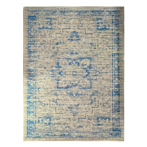 Tapete Sala 240x300 Cm Classico Oriental Reload Azul Claro