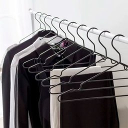 Conjunto 6 Cabides Aço Pintado com Cavas Linha Black Arthi - 6