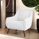 Ver imagem 2 de Poltrona Decorativa Fixa Pés de Madeira Paloma D02 Corano Branco C-12 - Lyam Decor