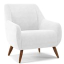 Ver imagem 1 de Poltrona Decorativa Fixa Pés de Madeira Paloma D02 Corano Branco C-12 - Lyam Decor