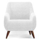 Ver imagem 4 de Poltrona Decorativa Fixa Pés de Madeira Paloma D02 Corano Branco C-12 - Lyam Decor