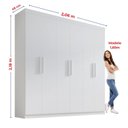 Ver imagem 3 de Guarda-Roupa MDF Fenix 06 Portas de Bater 06 Gavetas Branco