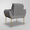 Ver imagem 6 de Poltrona Recepção Escritório de Luxo 12 Cores - Base de Ferro Dourado - Cinza