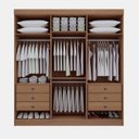Ver imagem 3 de Guarda-Roupa MDF Fenix 06 Portas de Bater 06 Gavetas Marrom/Cinamomo